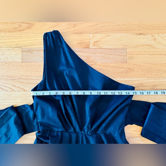 Seed Heritage Black Midi Flared One-Shoulder Dress with Tie-Waist Belt US4 / AU8 - Picture 5 of 8